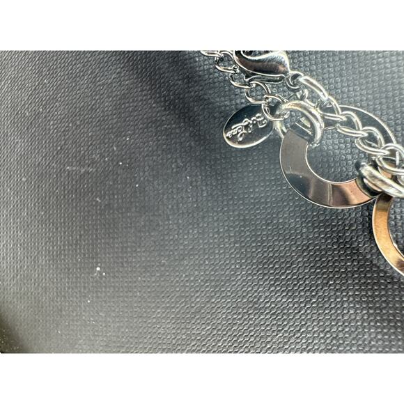 Jewels by Park Lane Dark Gray Circles Circular Discs Extra Long Metal Necklace - Picture 5 of 5